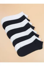 10-Pair Value Pack Unisex Low Cut Athletic Sneakers Socks - Black-White - Image 2