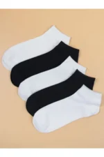 10-Pair Value Pack Unisex Low Cut Athletic Sneakers Socks - Black-White - Image 6