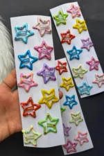 10-Piece Polka Dot and Star Snap Hair Clips Set Multi-Colored for Kids