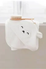 100% Cotton and Soft Bamboo Baby Hooded Swaddle Towel Lamb Pattern - Image 3