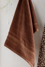 4-Piece Luxury Bath Towel Set - Leopard Print Brown Hammam Towel Collection - Image 6