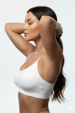Astura White Soft Padded Bralette Thin Straps Criss-Cross Back Women's Bra - Image 3