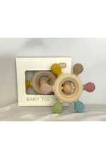 Baby Teething Ring Ship Wheel - Silicone Infant Teether Toy (Beige) - Image 2