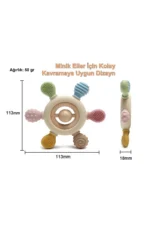 Baby Teething Ring Ship Wheel - Silicone Infant Teether Toy (Beige) - Image 4