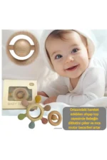 Baby Teething Ring Ship Wheel - Silicone Infant Teether Toy (Beige) - Image 5