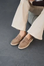 Calypso Women's Mink Loafer Shoes - Casual Chic Suede Moccasins