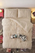 Cloud White Ruffled Double Cotton Duvet Cover Set - Image 5