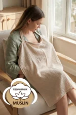 Double Layer 100% Cotton Multi-Purpose Beige Nursing Cover and Stroller Canopy