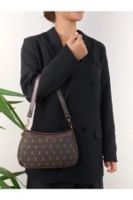 Farme Monogram Brown Crossbody Bag