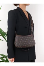 Farme Monogram Brown Crossbody Bag - Image 3