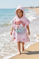 Girls Hooded Beach Towel Poncho Swim Pool Robe Mermaid Baby Bath Towel Multi-Color