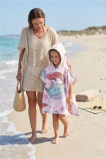 Girls Hooded Beach Towel Poncho Swim Pool Robe Mermaid Baby Bath Towel Multi-Color - Image 6