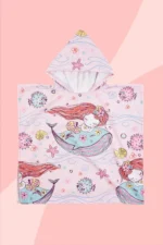 Girls Hooded Beach Towel Poncho Swim Pool Robe Mermaid Baby Bath Towel Multi-Color - Image 7