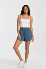 Grey Relaxed Fit Sports Shorts with Built-in Leggings - Comfortable 2-in-1 Training Shorts