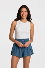 Grey Relaxed Fit Sports Shorts with Built-in Leggings - Comfortable 2-in-1 Training Shorts - Image 2