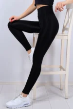 High Waisted Tummy Control Shaping Women's Everyday and Sports Leggings Black