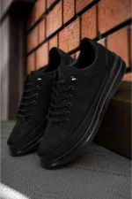 Men Black Orthopedic Insole Smart Laced Sports Sneaker Shoes