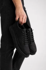 Men Black Orthopedic Insole Smart Laced Sports Sneaker Shoes - Image 3