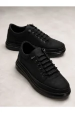 Men Black Orthopedic Insole Smart Laced Sports Sneaker Shoes - Image 4
