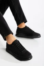 Men Black Orthopedic Insole Smart Laced Sports Sneaker Shoes - Image 5