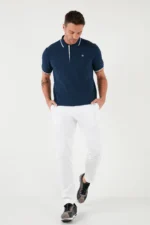 Men's 100% Cotton Buttoned Regular Fit Polo Shirt - Image 4