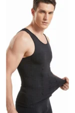 Men's Black Compression Tank Top - Chest Flattener & Tummy Control Posture Corrector - Image 5