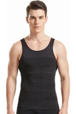 Men's Black Compression Tank Top - Chest Flattener & Tummy Control Posture Corrector - Image 7