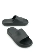 Men's Black EVA Summer Slippers Non-Slip Bath and Garden Slides - Image 2