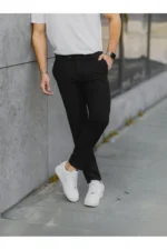 Men's Black Stretch Lycra Fabric Trousers - Premium Ankle Length Plus Size (Size 40-42-44 / 100-130 Kg) - Image 3
