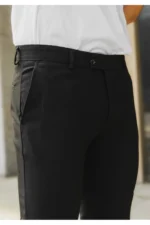 Men's Black Stretch Lycra Fabric Trousers - Premium Ankle Length Plus Size (Size 40-42-44 / 100-130 Kg) - Image 4