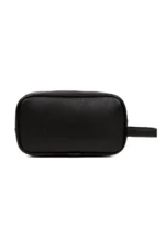 Men's Black Vegan Leather Water-Resistant Elegant Portfolio Style Handbag and Toiletry Bag - Image 4