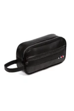 Men's Black Vegan Leather Water-Resistant Elegant Portfolio Style Handbag and Toiletry Bag - Image 5
