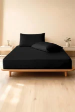 Premium 100% Cotton Pillowcase Set of 2 Black – Soft and Breathable Pillow Shams