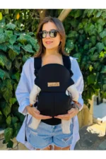 Premium Ergonomic Black Baby Carrier with Lumbar Support and Bag