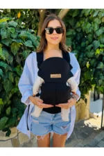Premium Ergonomic Black Baby Carrier with Lumbar Support and Bag - Image 3