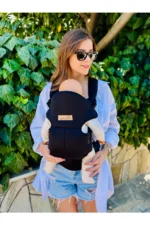 Premium Ergonomic Black Baby Carrier with Lumbar Support and Bag - Image 5