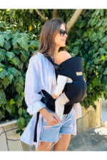 Premium Ergonomic Black Baby Carrier with Lumbar Support and Bag - Image 6