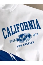 Royal Blue Shorts and White California Print T-Shirt Two-Piece Set - Image 3