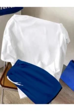 Royal Blue Shorts and White California Print T-Shirt Two-Piece Set - Image 6