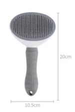 Self-Cleaning Pet Grooming Brush for Cats and Dogs with Release Button Grey - Image 2