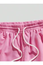 Straight Towards Print Black T-Shirt and Pink Shorts Two-Piece Set - Image 5