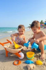 Toys Multicolored Toy Wheelbarrow and Beach Sand Bucket Playset with Accessories - Image 3
