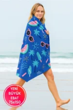 Unisex 70x140cm Summer Patterned Quick-Dry Beach, Sea and Bath Towel