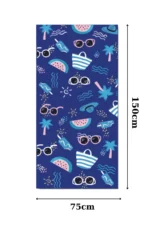 Unisex 70x140cm Summer Patterned Quick-Dry Beach, Sea and Bath Towel - Image 2