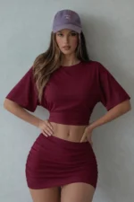Women's 3-Pack Batwing Sleeve Basic Crop Top Set - Stylish and Flexible Design - Image 6