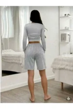 Women's 3-Pack Oversized Relaxed Fit Bermuda Shorts Set Black Grey Navy Breathable - Image 7