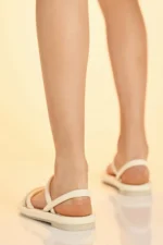 Women's Beige Rome Double Strap Puffer Sandals 2cm - Image 7