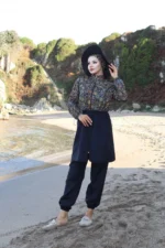 Women's Ethnic Patterned Adjustable Waist 3-Piece Burkini Swimsuit - Image 2