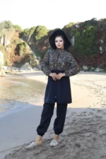 Women's Ethnic Patterned Adjustable Waist 3-Piece Burkini Swimsuit - Image 5
