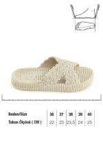 Women's Summer Single Buckle Non-Slip Beige Slides - Image 4